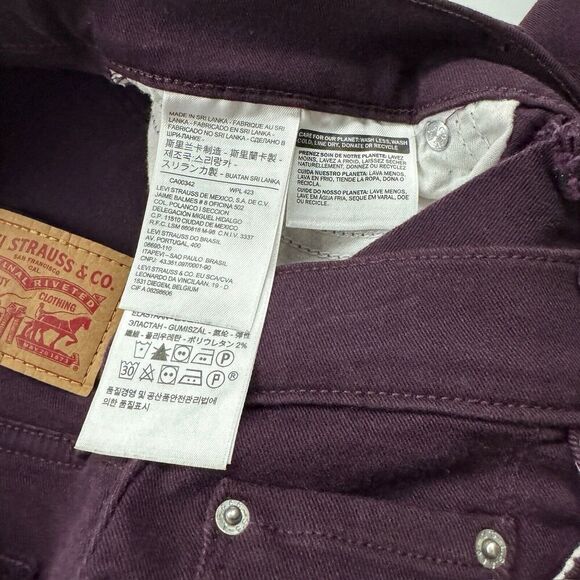 Levi’s Purple/Plum Straight Leg Denim Jeans Size 6M (28x28) Cotton Blend Stretch - Picture 6 of 10